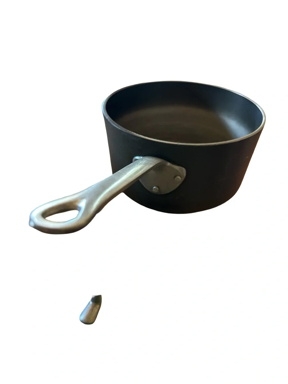 Black Saucepan with Silver Lid and Handle - Classic Nonstick Cookware